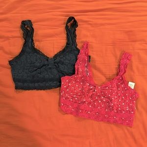 Gilly Hicks Lace Bralette Duo in Black & Pink